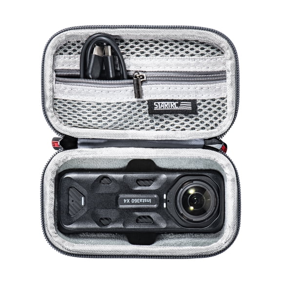 Carrying Hard Case for Insta360 X5 & X4 Camera, Water-Resistant Anti-Pressure Storage Case with Soft Lining and Accessory Pocket