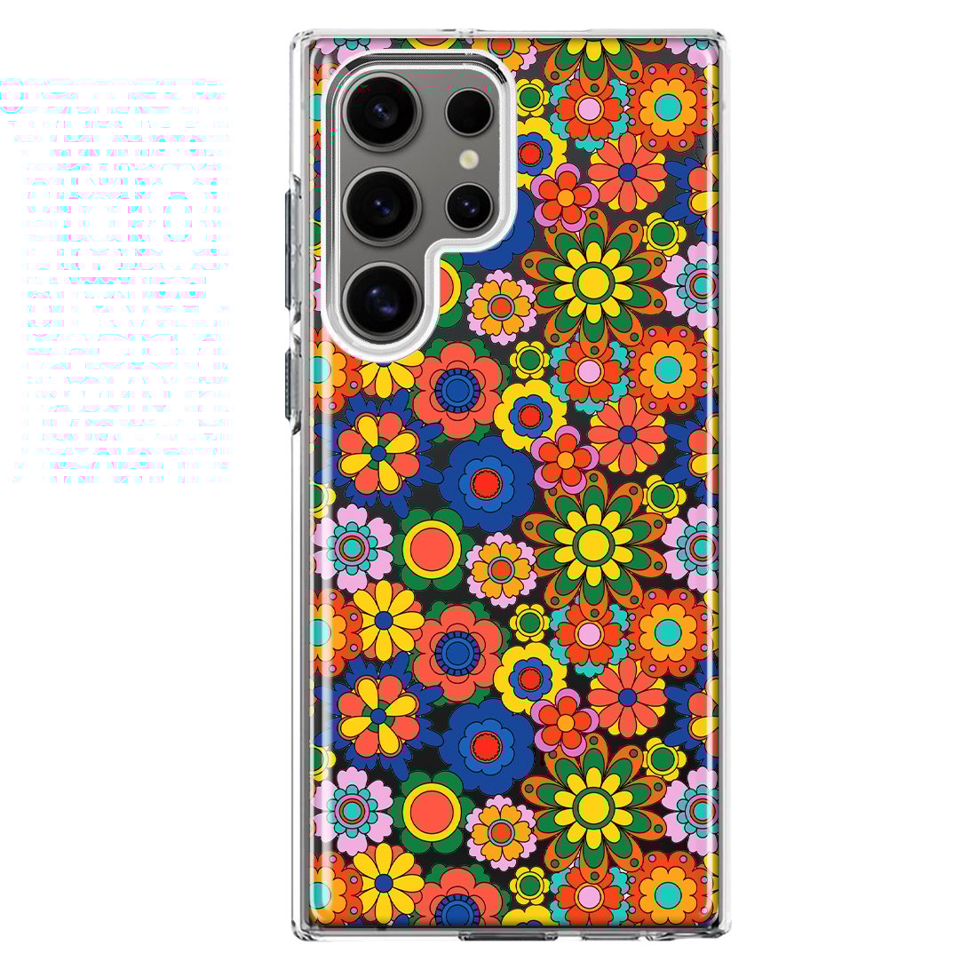 Mundaze - Case for Samsung Galaxy S24 Ultra Slim Shockproof Hard Shell Soft TPU Heavy Duty Protective Phone Cover - Groovy Cute Floral