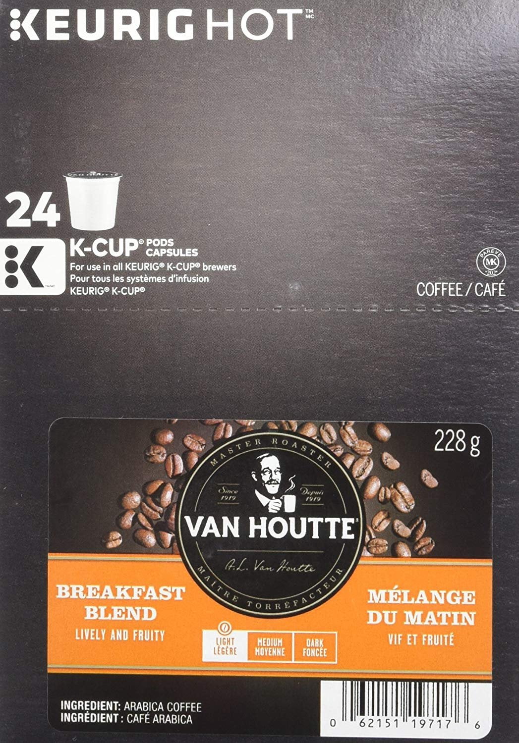 Van Houtte Breakfast Blend Light K-Cups for Keurig Brewers, 24-Count K-Cups