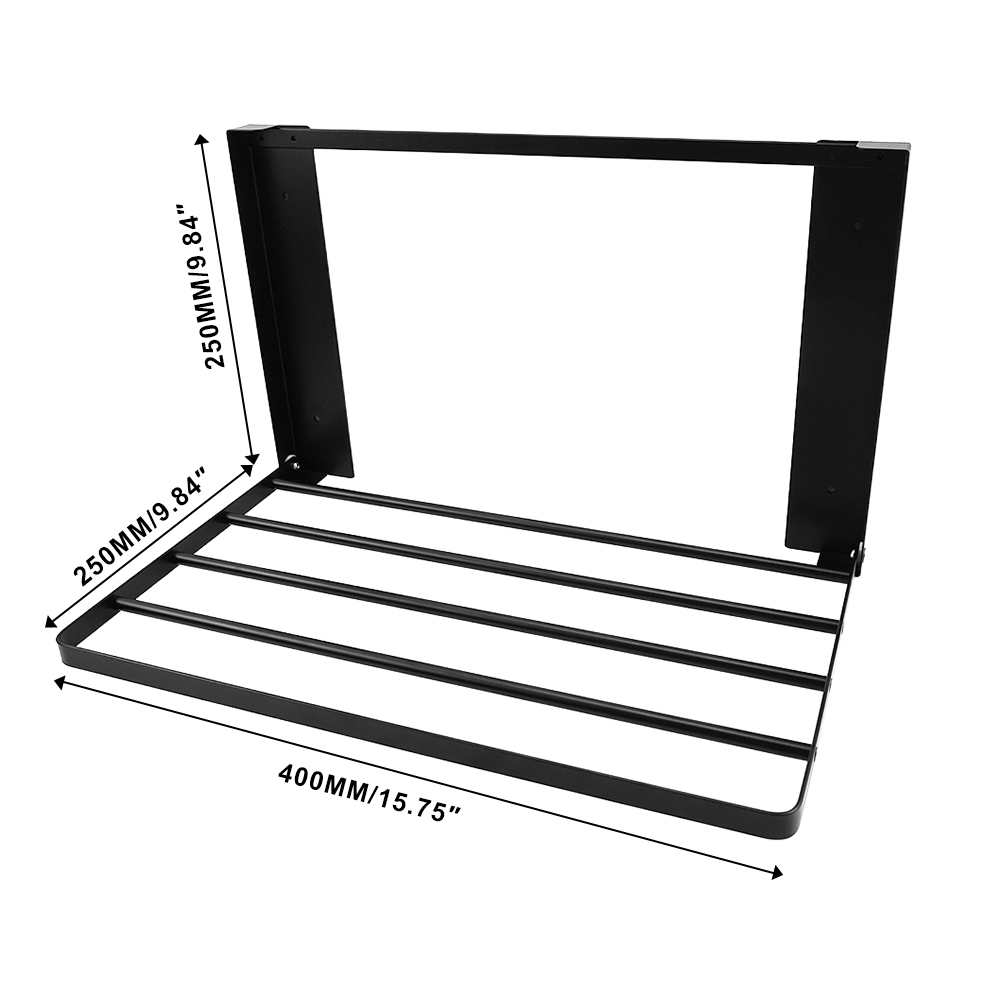 RULLINE Magnetic Appliance Shelf,  Metal Side Storage Organizer for Refrigerator, Washing Machine & Bathroom, Space Saving Utility Rack for Laundry Detergent, Towels, Kitchen Supplies (Black)