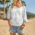 thumbnail image 2 of Crochet Lattice Tops For Women Crochet Mesh And Openwork Tops Pastel Tops For Women Short Sleeve Tops For Women Womens Summer Tops Crochet Lattice Top Womens Comfort Colors Tshirt, 2 of 5