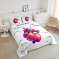 thumbnail image 4 of Erosebridal Ensembles de Literie à Motif Cœur Simple avec Couette, Insert de Couette Science Médicale, Adulte, 2 Pcs, 4 of 7