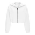 thumbnail image 4 of Mgmyaa Women's Zip Up Hoodie Long Sleeve Oversized Solid Color Fall Winter Hooded Jacket Casual Loose Fit Sweatshirt Top, 4 of 7