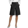 thumbnail image 3 of Women's Asymmetric Denim Shorts, Wrap Style Baggy Wide Leg Jorts, Distressed and Loose Fit Summer Casual Shorts for Streetwear and Going Out-Black, 3 of 6