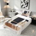 thumbnail image 3 of Manfei Mid Century Ombre Twin Sheets, Brown Black Beige Oil Painting Bedding, Black Reversible 3-Piece1 Flat Sheet + 1 Fitted Sheet + 1 Pillowcase, 3 of 6