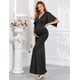 thumbnail image 4 of Vestido largo de maternidad AISWI elegante con cuello en V y mangas de pañuelo, 4 of 6