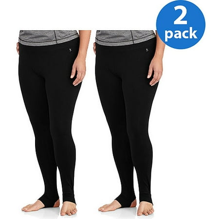 Danskin Now Women;s Plus-Size Cotton Stirrup Pant 2pk Value Bundle