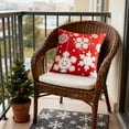 thumbnail image 4 of PEONAVET Polyester Pillowcase Christmas Pillowcase Christmas Tree and Christmas Snowflake Embroidery Pillowcase About 18 X 18 Inches Suitable for Christmas Decoration Home Decoration, 4 of 6