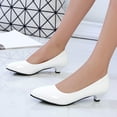 thumbnail image 6 of Womens Chunky Block Heels Slip On Closed Toe Work Pumps Comfortable Round Toe Dress Shoes for Women, 6 of 7