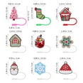 thumbnail image 2 of OFFIGAM 9Pcs Cute Cartoon Silicone Straw Toppers for Christmas Family Use - and Decorative, 2 of 7