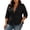 A-Black, variant on Women's Plus Size Suit Jacket Lapel Button Pleated Ruffled Three-Quarter Sleeve Blazer for Casual Office A-Blue L