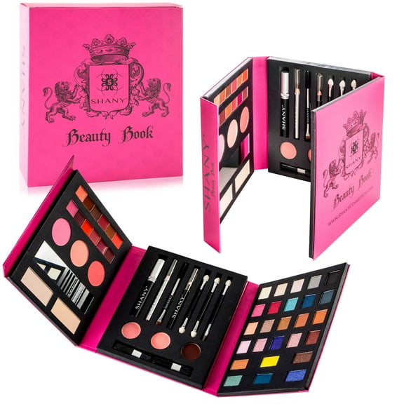 SHANY Original Beauty Book Makeup Set All in one Travel Make up Kit - 35 Colors Eyeshadow , Eye brow, blushes, powder palette , Lip Colors, Eyeliner pens & Cosmetics Mirror - Gift Set