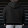thumbnail image 3 of Huankd Mens Casual Hoodies Drawstring Quarter Zip Pullover Sweatshirts Black L, 3 of 7