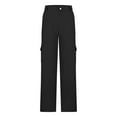 thumbnail image 4 of iHPH7 Cargo Jeans for Women, Wide Leg Jeans Woman, Baggy Jeans, Y2k Jeans, Mid Rise Jeans for Women, Black L, 4 of 5