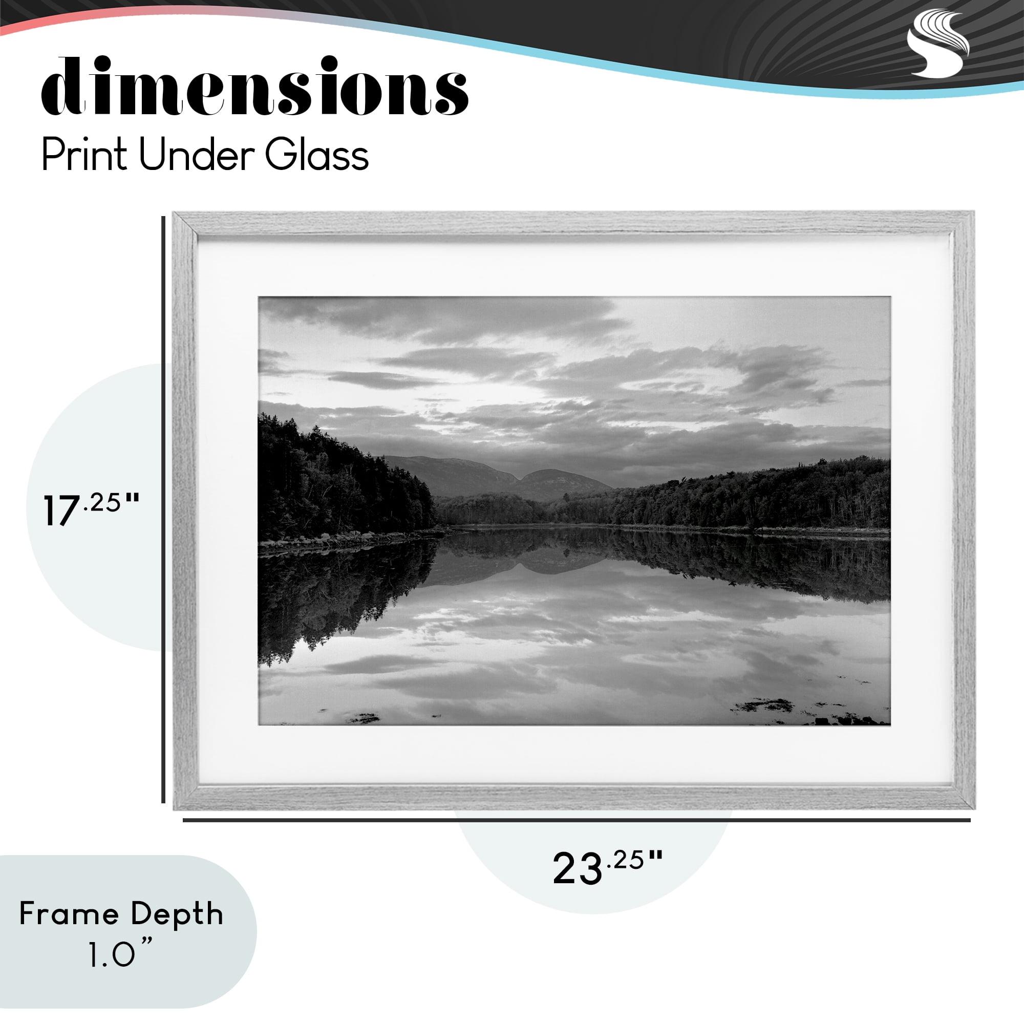 Stupell Industries Acadia Reflection in Monochrome Gray Framed Print Under Glass, design by MJ Photography