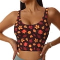 thumbnail image 2 of Lsque fall Maple leaf Printed Women'S Sports Bra, Compression, Moisture Wicking, High-Impact Sports Bra For Women,Supportive sports bra-XX-Large, 2 of 9
