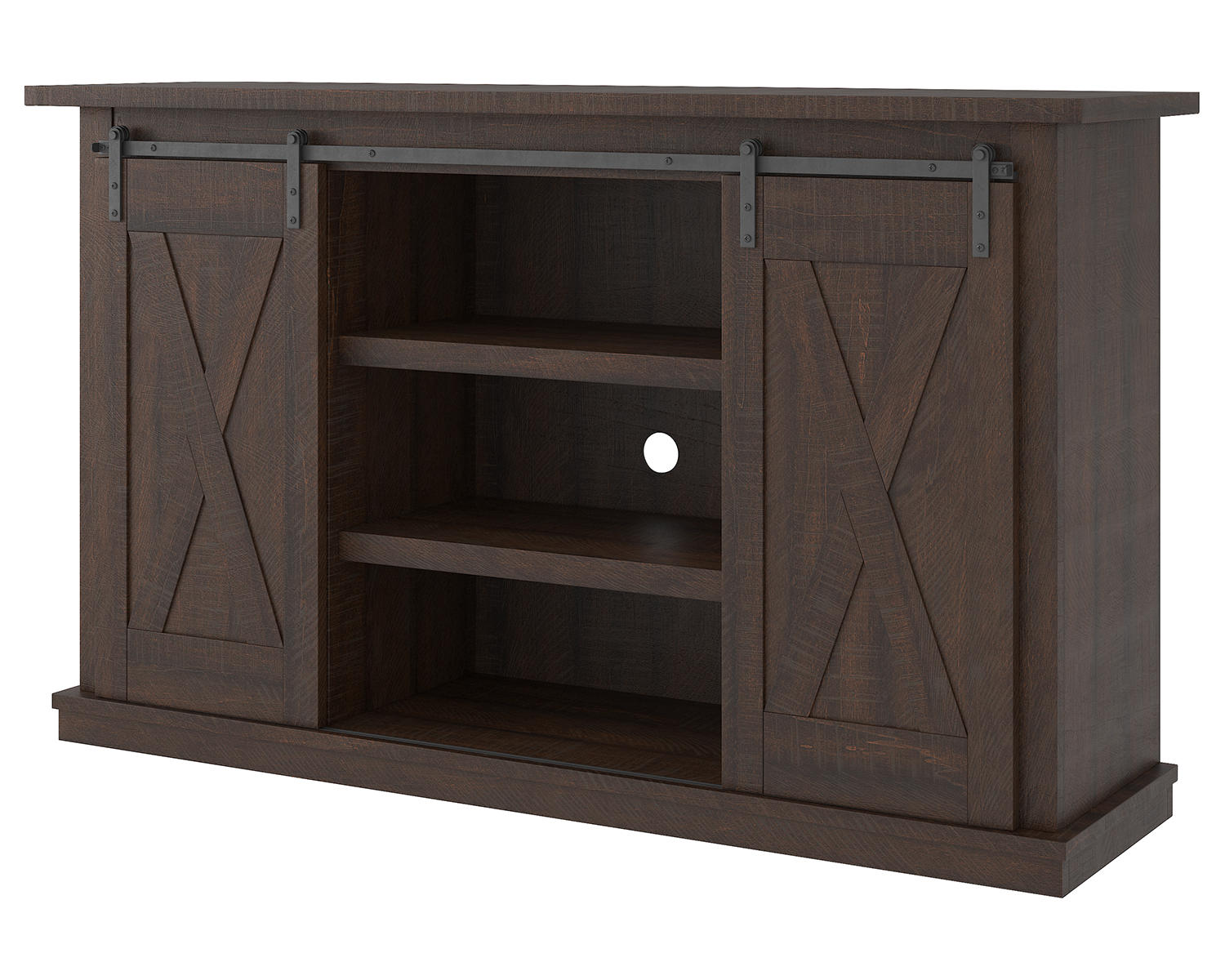 Signature Design by Ashley Camiburg Farmhouse TV Stand Fits TVs up to 50 with Sliding Barn Doors and Storage Shelves