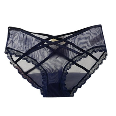 

wendunide lingerie for women Women Personality Multi-Color Lace Underwear Ladies Hollow Out Underwear Blue M