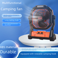 thumbnail image 3 of Ventilador de exterior con carga USB, ventilador eléctrico portátil, recargable, teléfono móvil, luz LED silenciosa, ventilador de camping, 3 of 4
