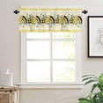 thumbnail image 2 of Bees Summer 3-Piece Kitchen Curtain Set, Rod Pocket Kitchen Curtain Valance and Tiers Set, Washable Drape Window Treatment Set, Honey Stripes Yellow, 2 of 6