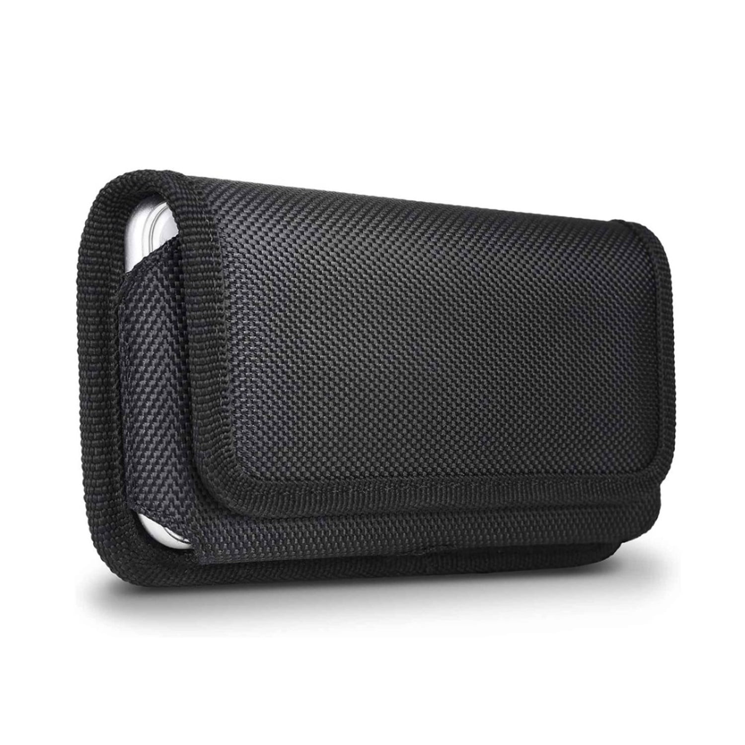 6.5" Horizontal Magnetic Nylon Cell Phone Belt Clip Pouch