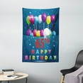thumbnail image 1 of 65th Birthday Tapestry, Special Day for Sixty Five Years Old Surprise Balloons in Colorful Design, Wall Hanging for Bedroom Living Room Dorm Decor, 40W X 60L Inches, Multicolor, by Ambesonne, 1 of 2