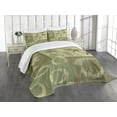 thumbnail image 3 of Ambesonne Asian Themed Quilted Bedspread Set 3 Pcs, Vintage Oriental Style, King Size, Green, 3 of 5
