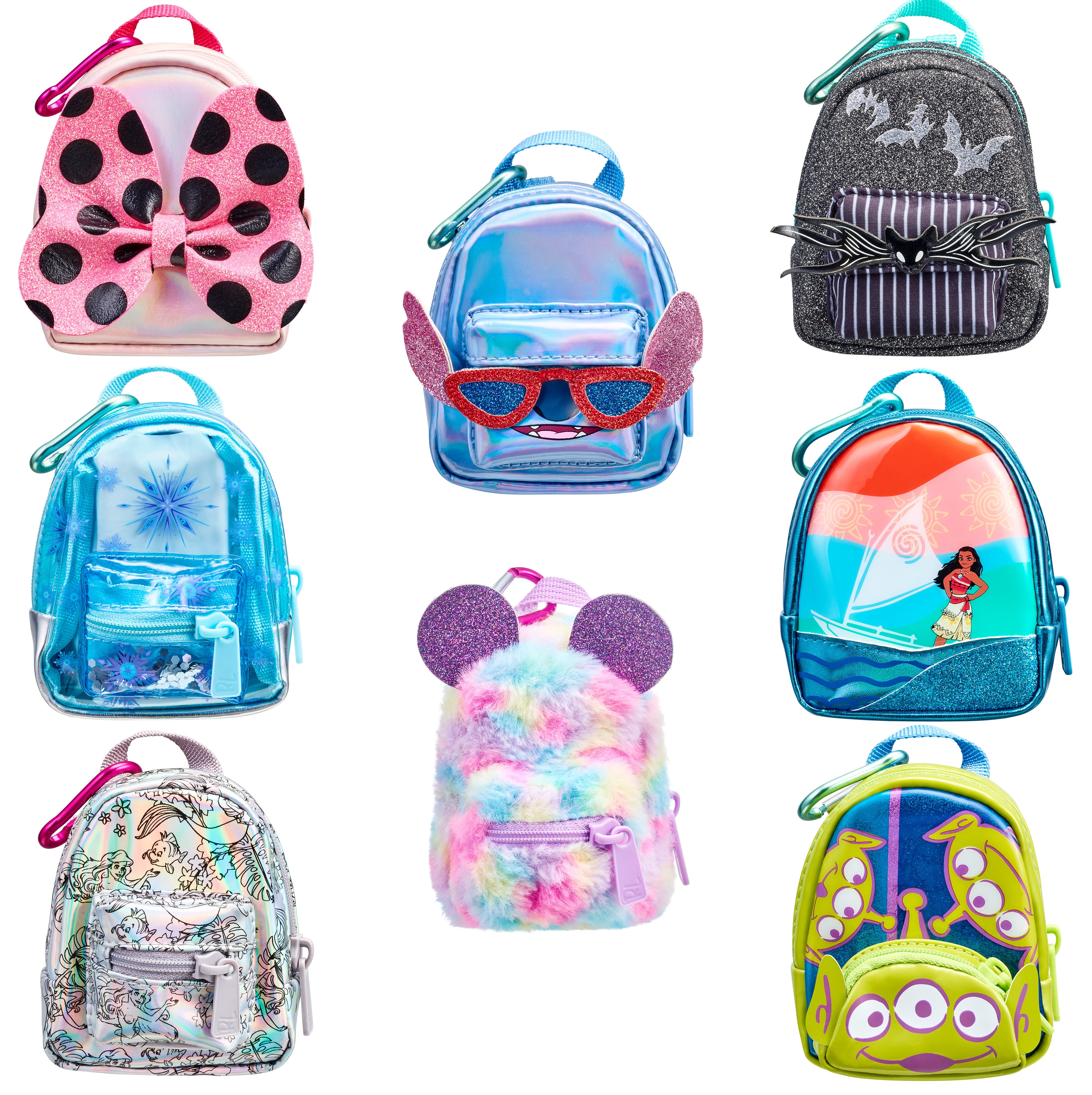 6 Pack of Mini Doll Backpacks for upto 8" Toy Dolls Colourful Bags Accessories 