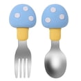 thumbnail image 1 of Ensemble de Cuillère et Fourchette en Silicone pour Bébé Champignon, 1 of 3