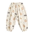 thumbnail image 2 of Crunowin Boys And Girls Wide Leg Cotton Pants Loose Comfortable Spring Outdoor Wear With Mosquito Protection Printed Long Pants Multicolor Size 3 Years, 2 of 8
