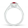 thumbnail image 2 of ANGARA Natural Round Ruby Split Shank Ring with Diamond Halo in 14K White Gold for Women (Size-5mm) | July Birthstone, Birthday, Anniversary, Jewelry Gift for Women | Natural Ruby Ring, 2 of 7