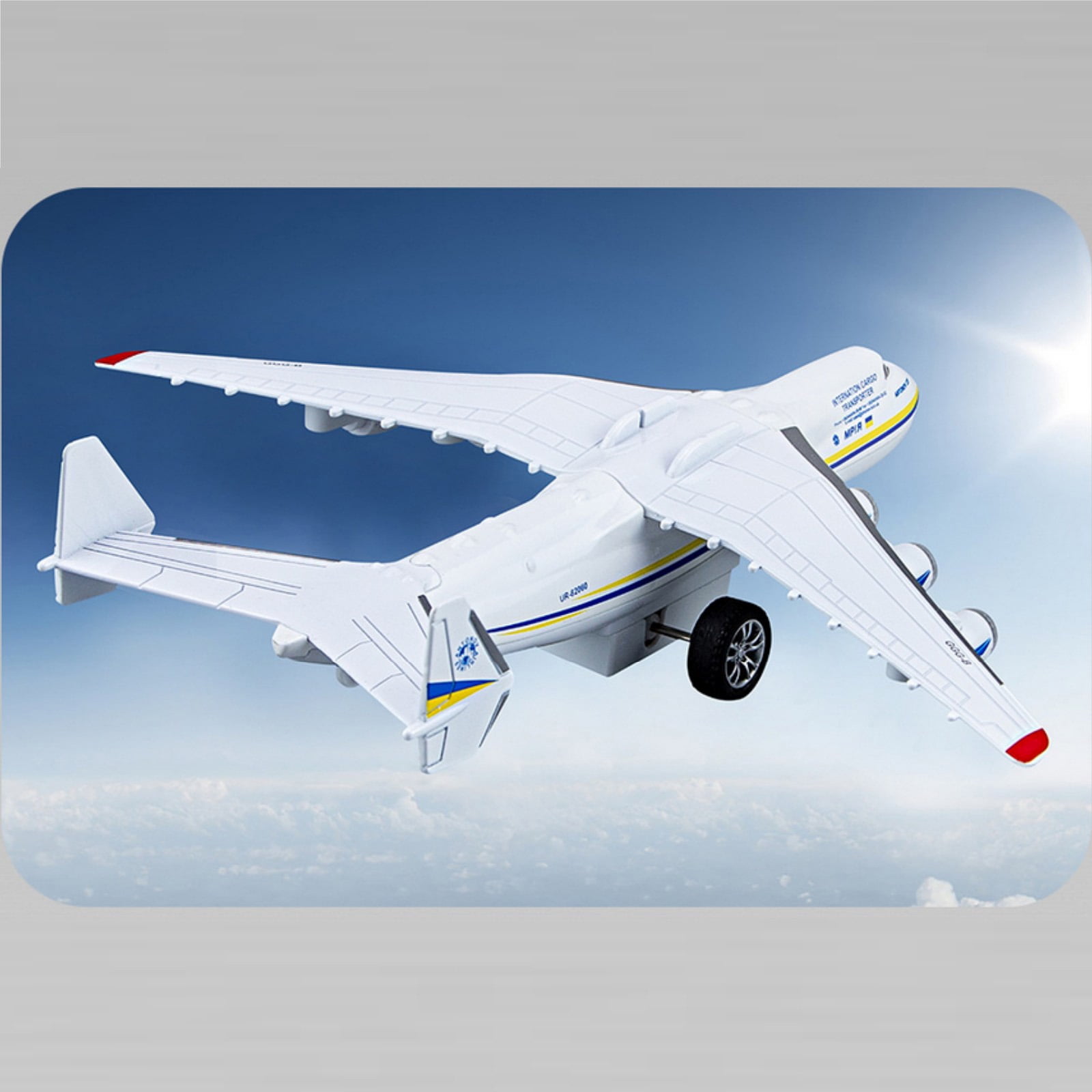 NATEFEMIN An-225 Mriya Plane Model with Buran Orbiter 1/400 Scale Diecast Display with Sound Light For Collectors