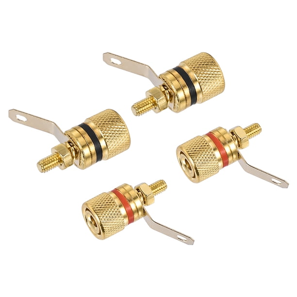 Conector de terminal hembra de enchufe de poste de unión de 4 mm, 4 paquetes, chapado en oro para amplificador de altavoces