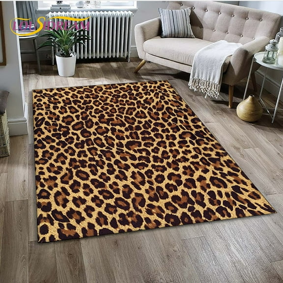 3D Leopard Print Series Area Rug Carpet Rug for Home Living Room Bedroom Sofa Doormat Kitchen Decor Non-slip Floor Mat