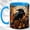 Blue, variant on Full Moon Raven Coffee Mug, Autumn Bird Mug, Ceramic 11 oz