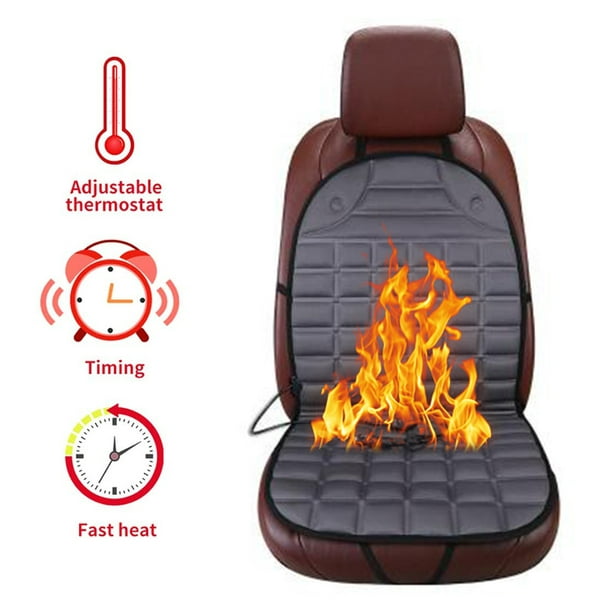 Heated Seat Cushion, 12V Car Seat Heater Car Heat Seat Cushions Cover Pad  Winter Warmer for Auto Driver Seat Office Chair Home Grey 