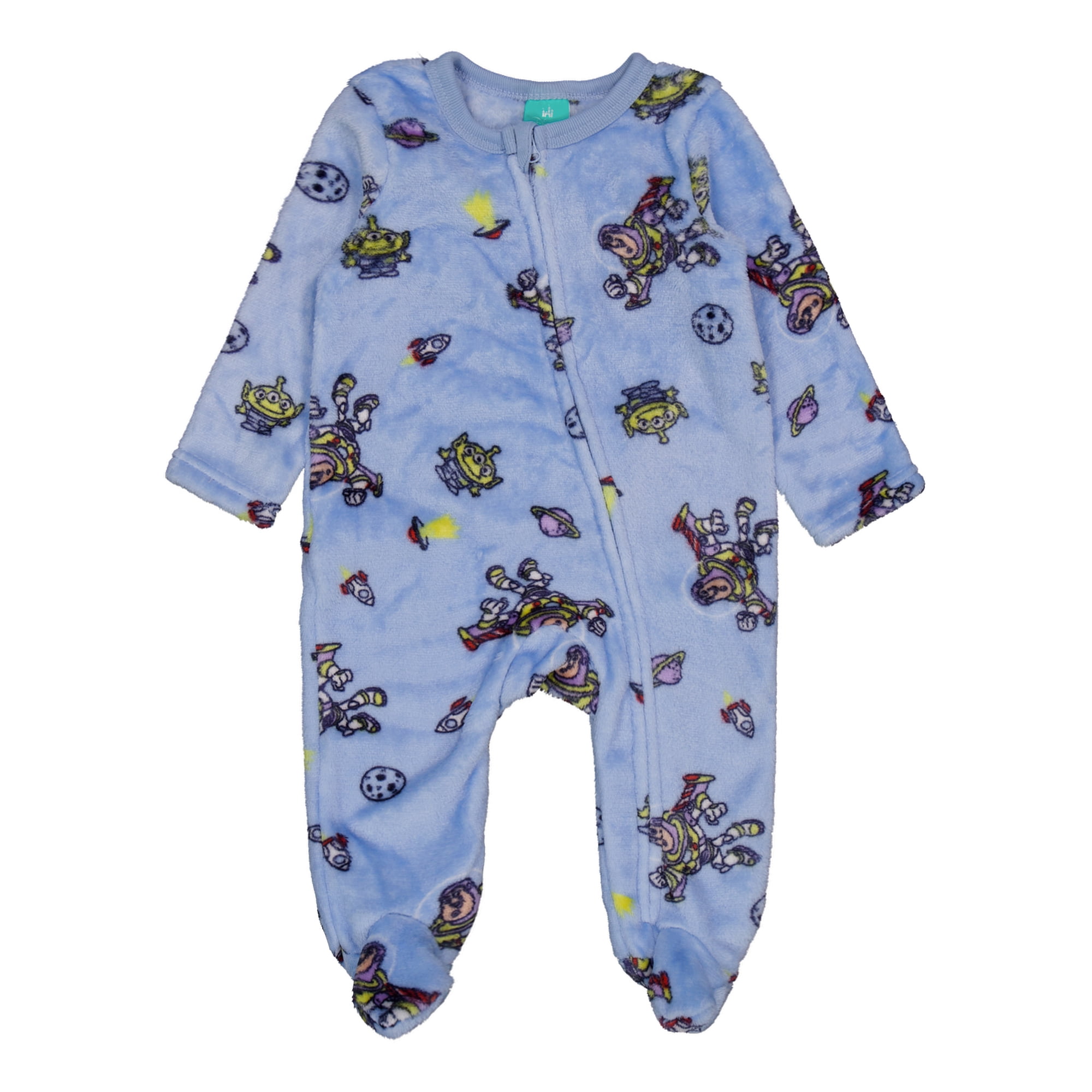 Disney Toy Story Baby Boys' Zip-Up Plush Buzz Lightyear Themed Footie Pram Color: blue Size: 3 - 6 months