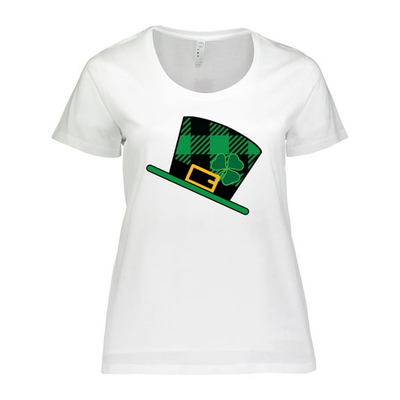 Inktastic St Patricks Day Irish Green Buffalo Plaid Women's Plus Size T-Shirt