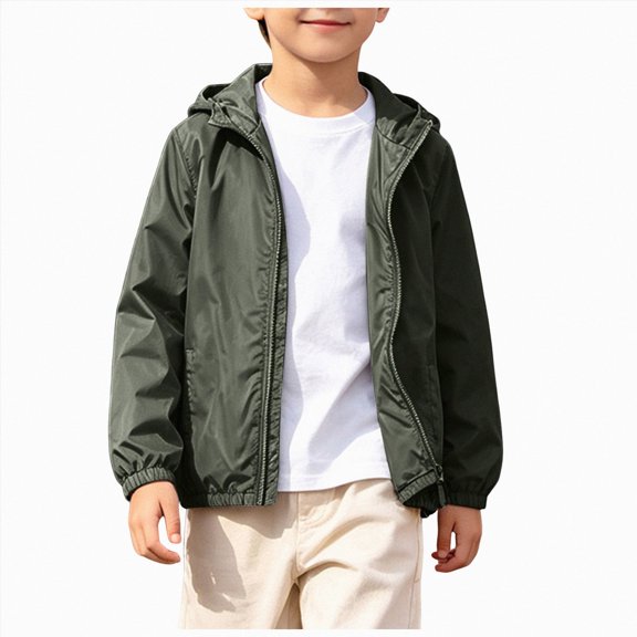 NIEWTR Girls Jacket Toddler Boys Girls Cartoon Printed Casual Light Coat Hooded Jacket Windproof Zipper Outwear Fall Outerwear Jackets