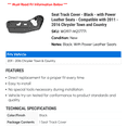thumbnail image 2 of Seat Track Cover - Black - with Power Leather Seats - Compatible with 2011 - 2016 Chrysler Town and Country 2012 2013 2014 2015, 2 of 2