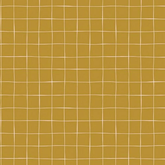Mustard Grid modern frabric, Art Gallery Gathered Aerial Clay cotton, Sold by the Quarter Yard