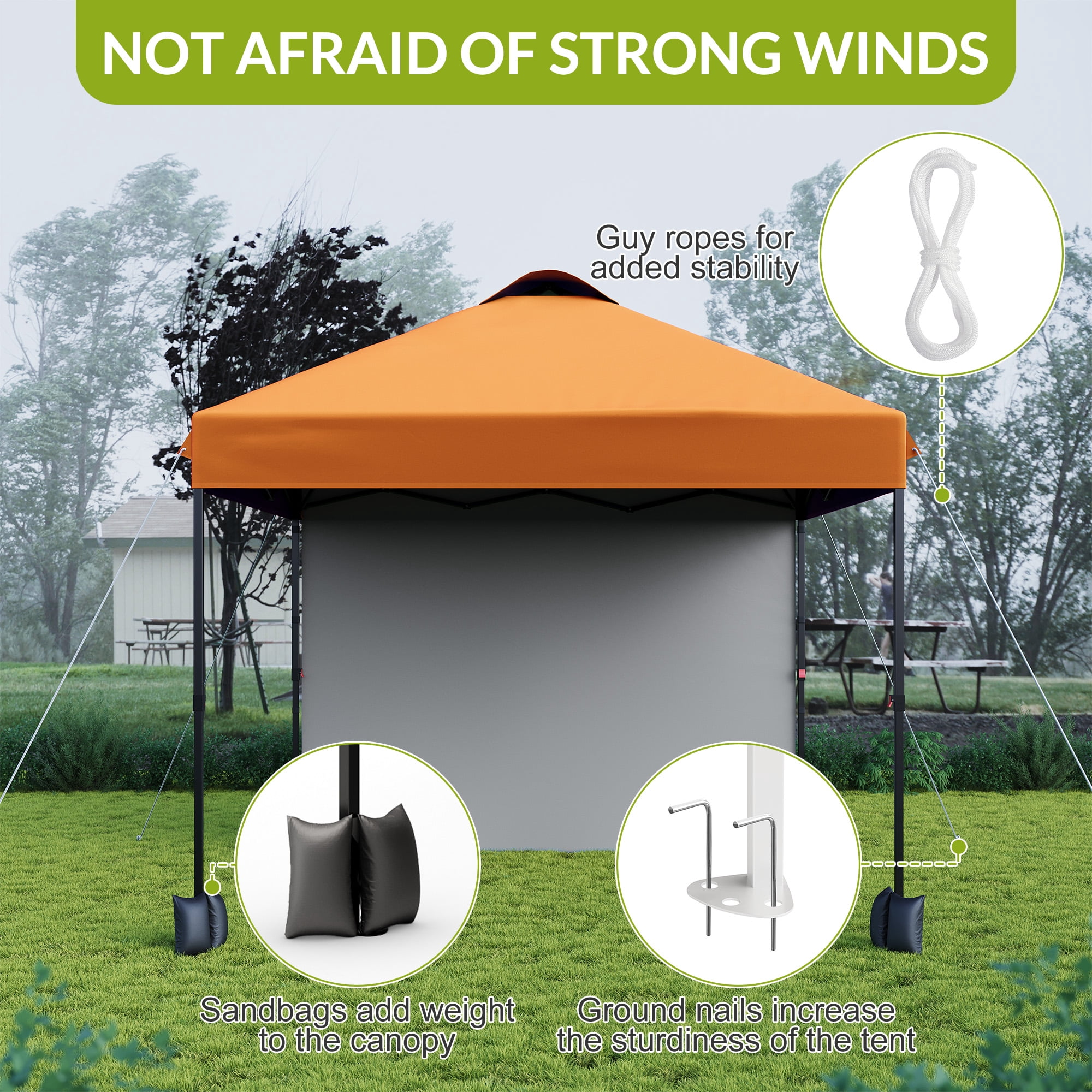10x10 Pop Up Canopy Tent with 1 Removable Sidewall, Heavy Duty Commercial Instant Shelter with One-Person Setup, 100 Sq Ft Shade for Outdoor Events, Camping, Farmers Market