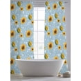 thumbnail image 6 of Blue Yellow Sunflower Sheer Curtains 108 Inches Long 2 Panels Set, Window Sheer Curtains for Living Room/Bedroom, Summer Botanical Farmhouse Floral Light Filtering Rod Pocket Curtain 52''x108''x2, 6 of 8