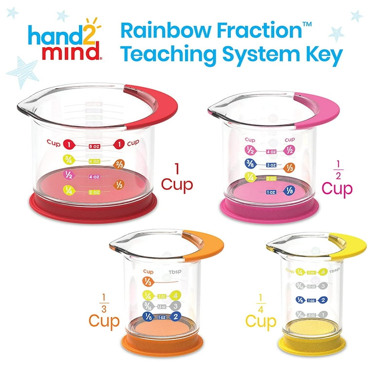 hand2mind Rainbow Fraction Liquid Measuring Cups