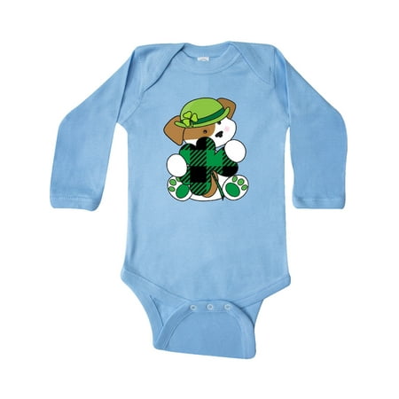 

Inktastic St Patricks Day Irish Buffalo Plaid Puppy Gift Baby Boy or Baby Girl Long Sleeve Bodysuit