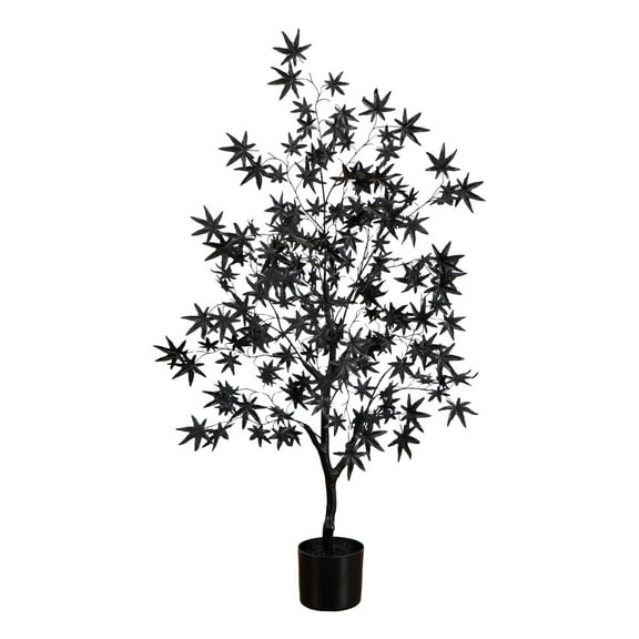 Nearly Natural 4ft. Artificial Halloween Eerie Black Maple Tree