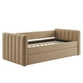 thumbnail image 6 of Modway Veyla Channel Tufted Performance Velvet Twin Daybed With Trundle in Brown, 6 of 6