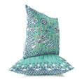 thumbnail image 2 of Aquatic Peacock Indoor/Outdoor Pillow in Gray 20x20, 2 of 5