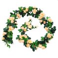 thumbnail image 1 of 24 Heads Artificial Rose Vine Garland Wedding Party Folar Decor Silk Cloth Fake Rose Wreath, Champagne, 1 of 9