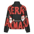 thumbnail image 6 of Jackets for Women Winter Coat Jackets Flannel Stand Collar Jacket(Merry Xmas Santa Letters,Size:S-4XL), 6 of 7
